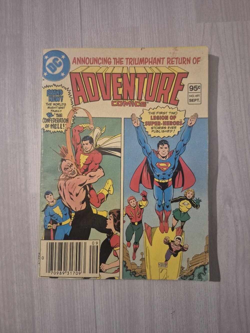 Adventure Comics #491 Vintage DC Comic - Red, Blue, Yellow